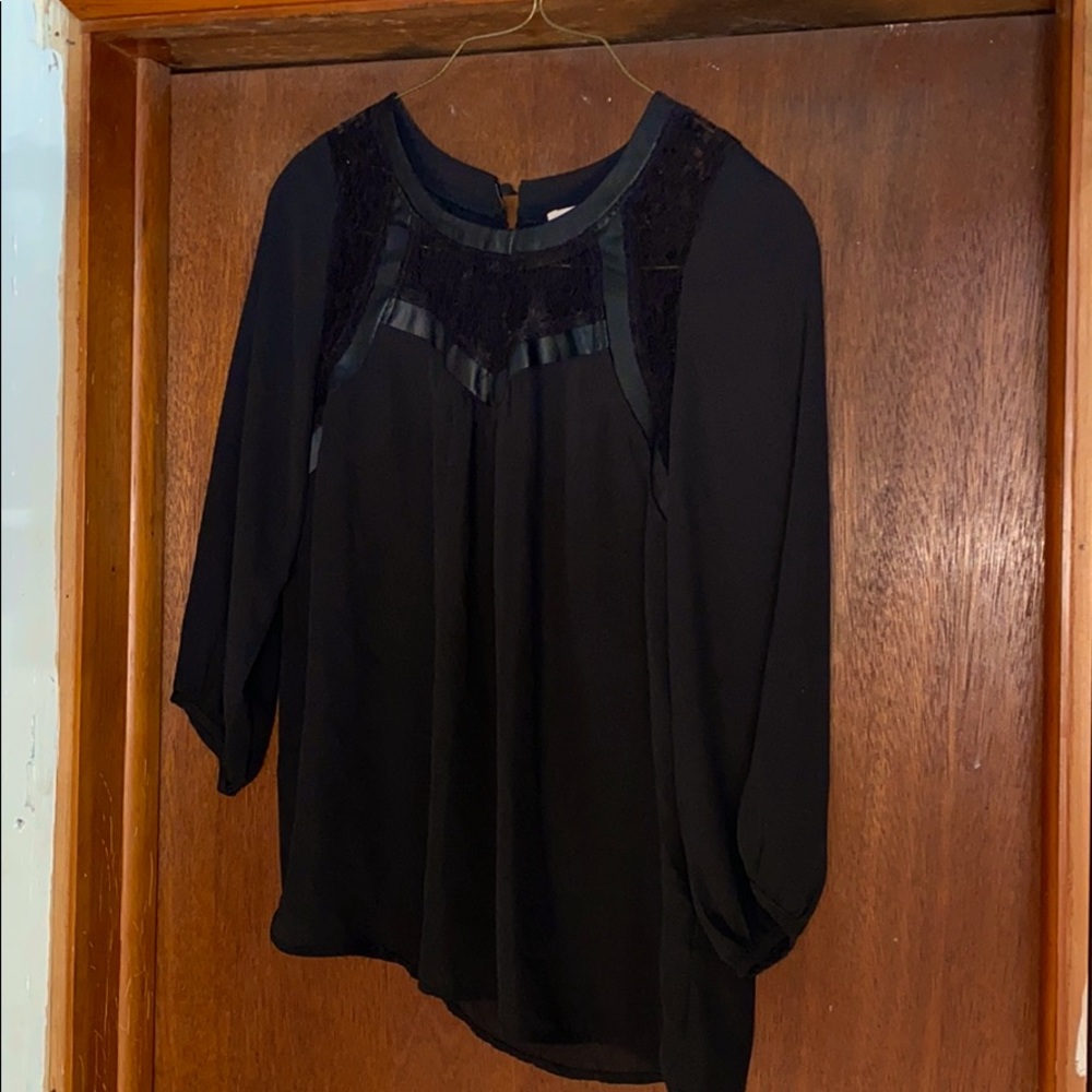 Black lace/sheer blouse